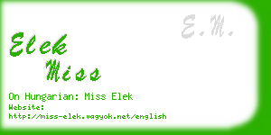 elek miss business card